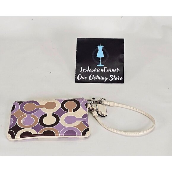 Coach Signature Women's Canvas Wristlet Clutch Purse 119 - Picture 11 of 13